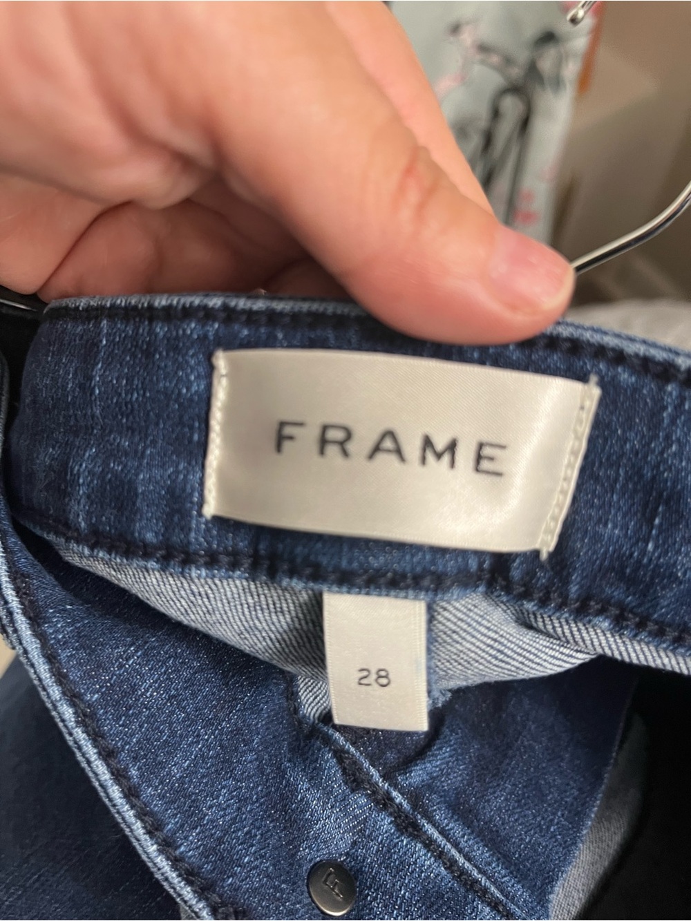 Frame Denim Women’s Jeans — Dark Blue Denim (The Pencil Crop) - Picture 7 of 9